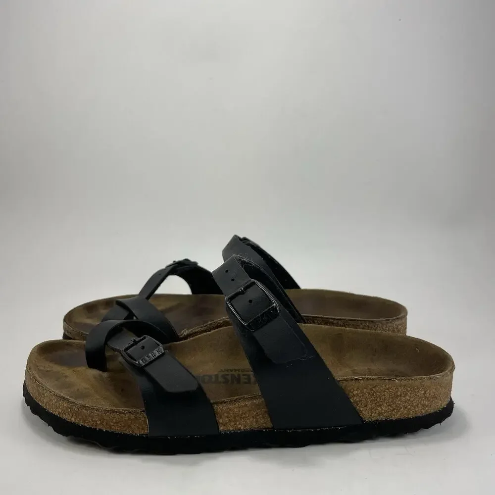 Birkenstock Mayari Sandals Womens Size 37 US 6-6.5 Black Birkoflor Toe Loop - Picture 3 of 9